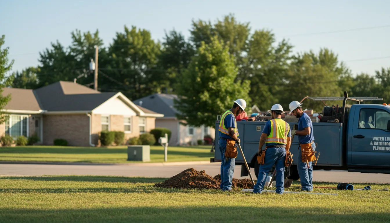 Residential water line and bathroom plumbing service in Mirando City, TX